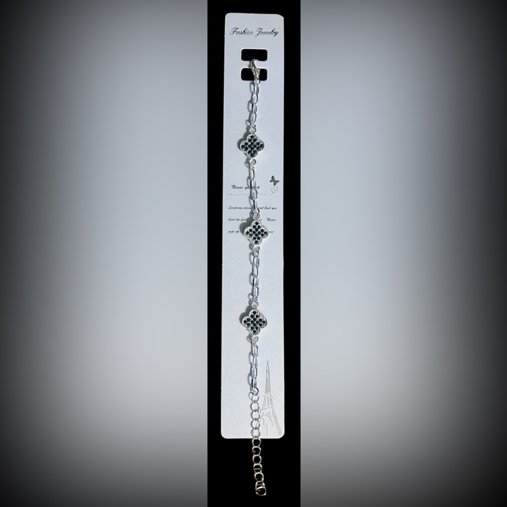 Elegant Silver and Black Bracelet